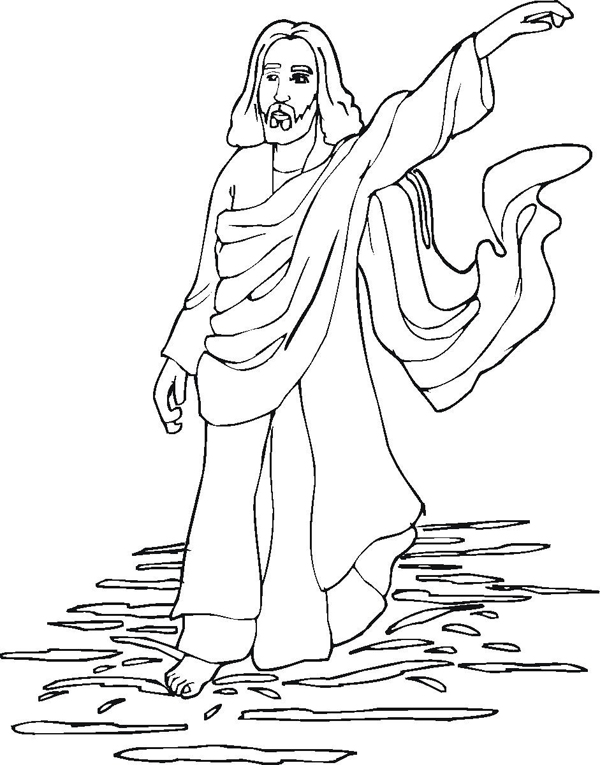 Jesus Walks on Water Coloring Page Free Printable