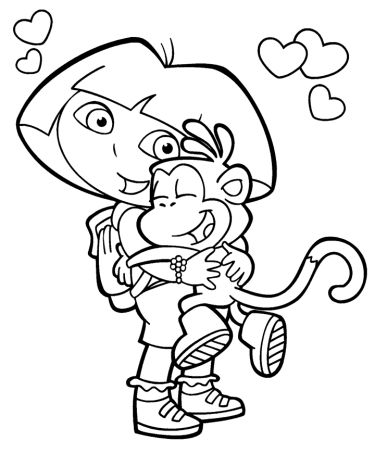 Printable Dora and Boots Coloring Pages