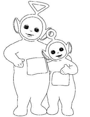 Teletubbies Tinky Winky and Po Coloring Pages
