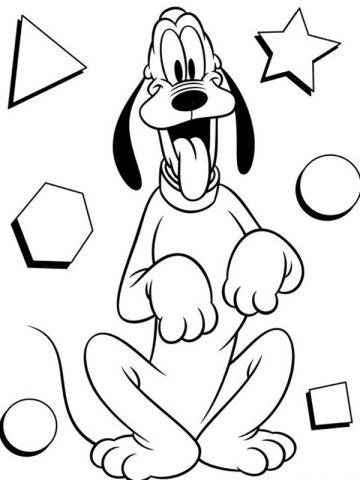 Various Shapes with Pluto Coloring Pages Inside